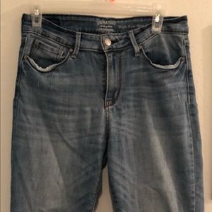 Levi Strauss Cropped Raw Hem Embroidered Jeans